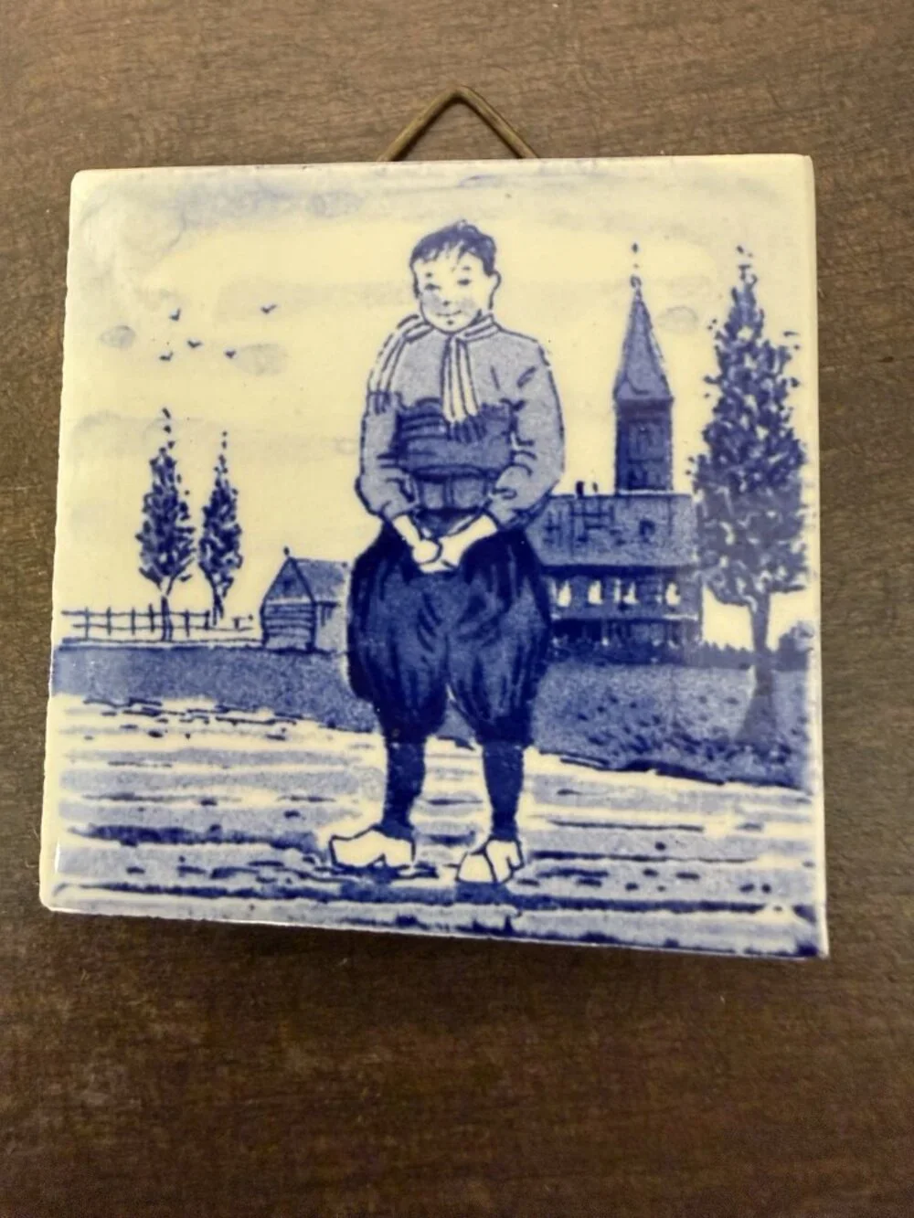Vintage Lot Of 3 Handpainted DELFT BLUE TILES 2